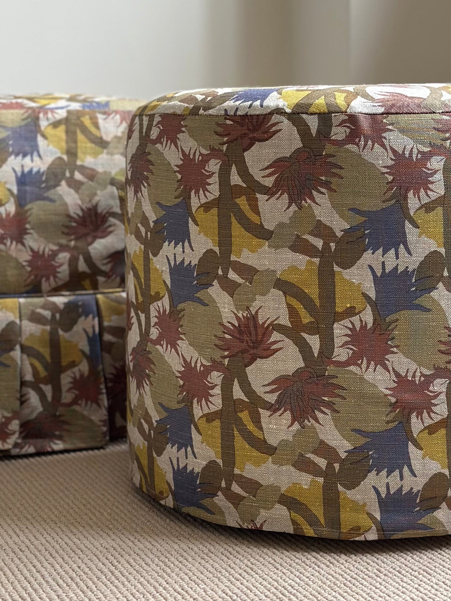 Trendel ottoman with tailored slipcover
