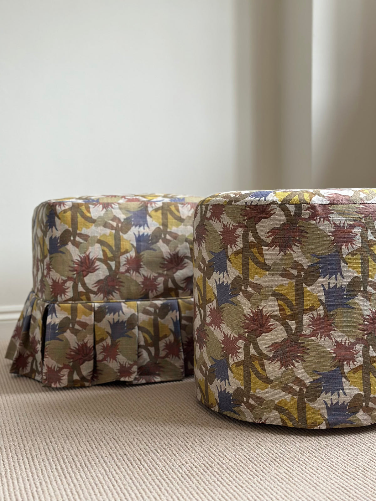 Maro x The Roost Skapa box pleat slipcover ottoman