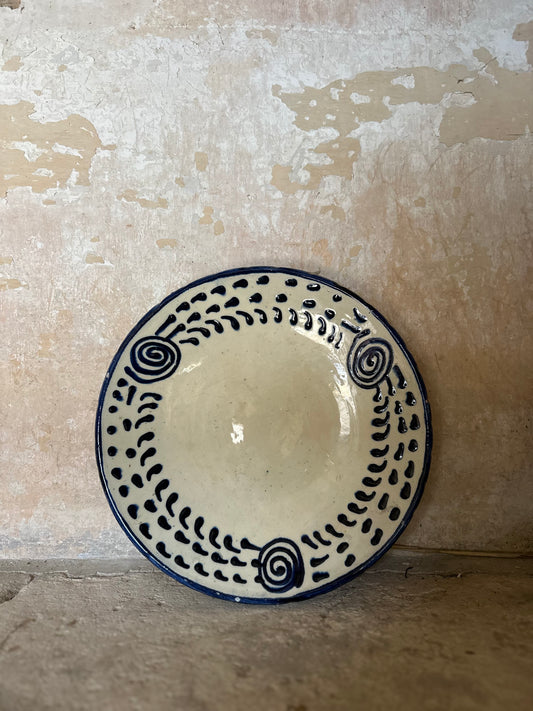 Blue painted plate