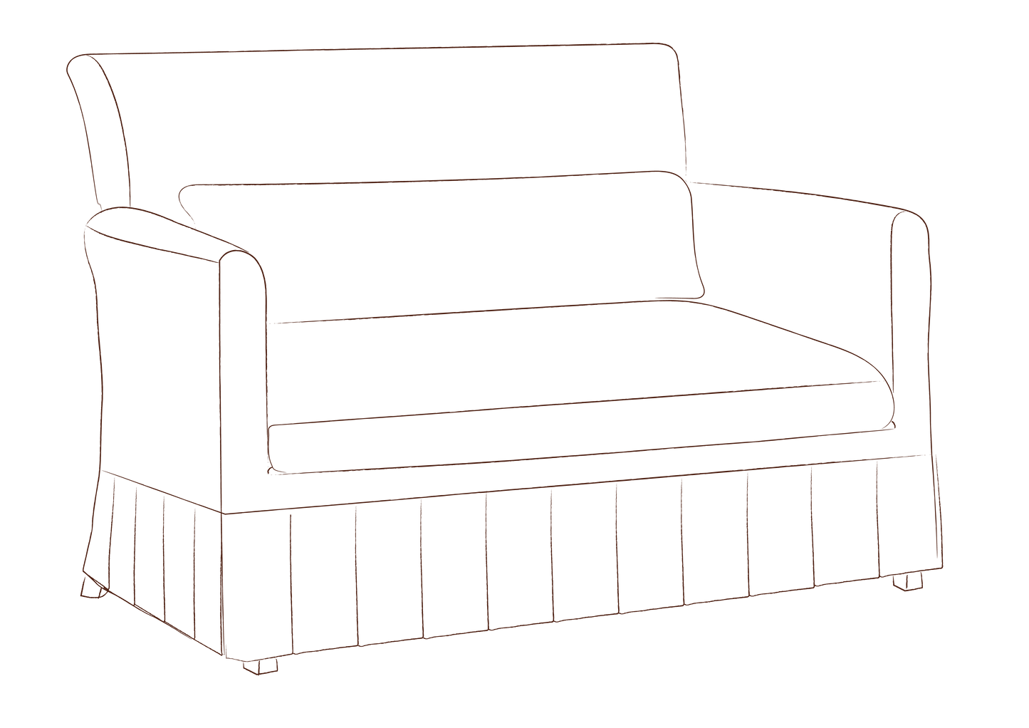 Dulcet Settle with box pleat slipcover