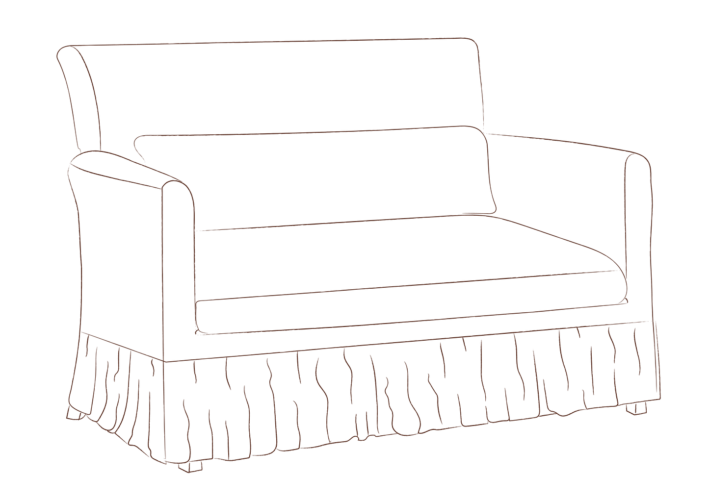 Dulcet Settle with frill slipcover
