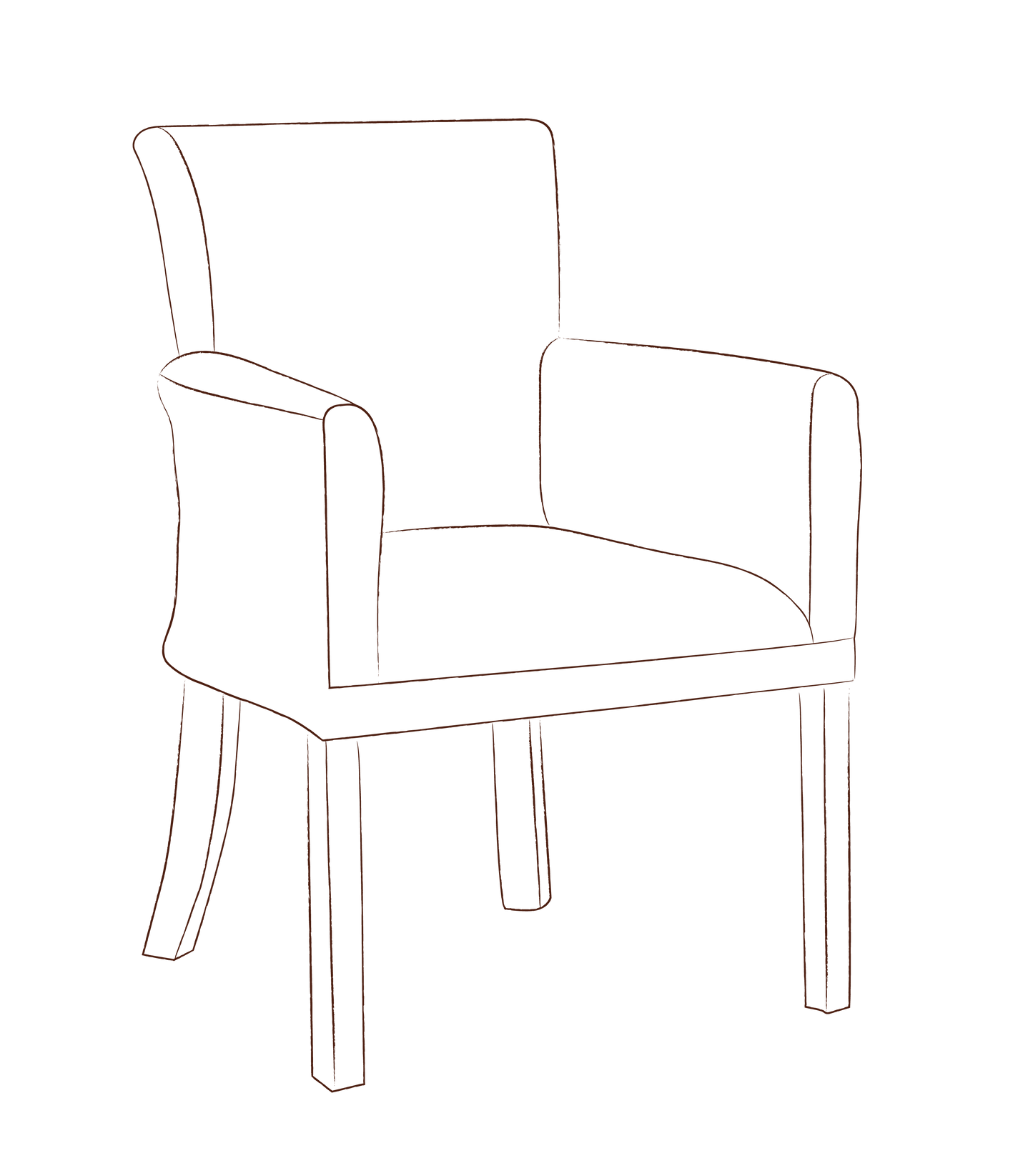 Etter chair with fixed cover
