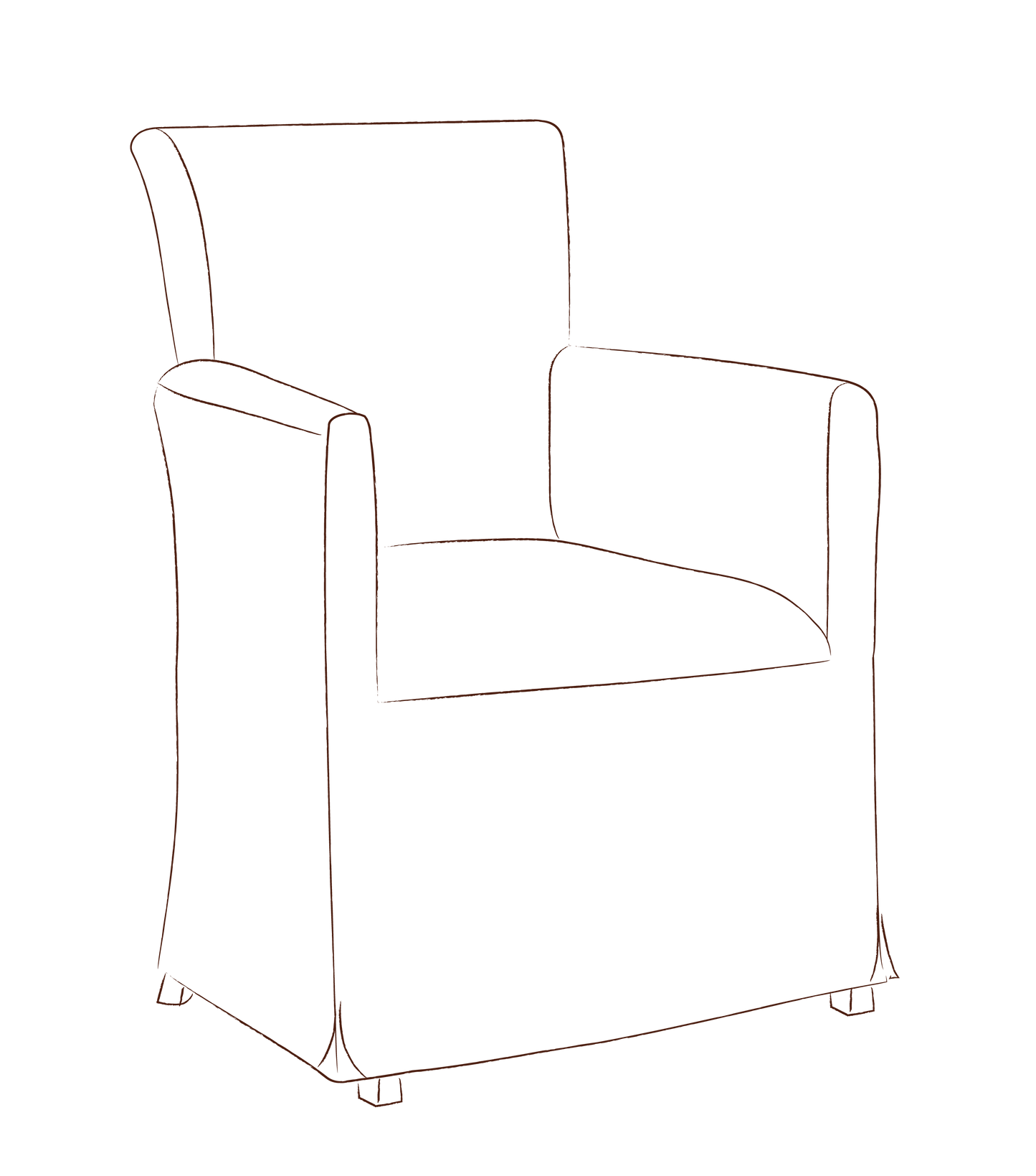 Etter chair with tailored slipcover
