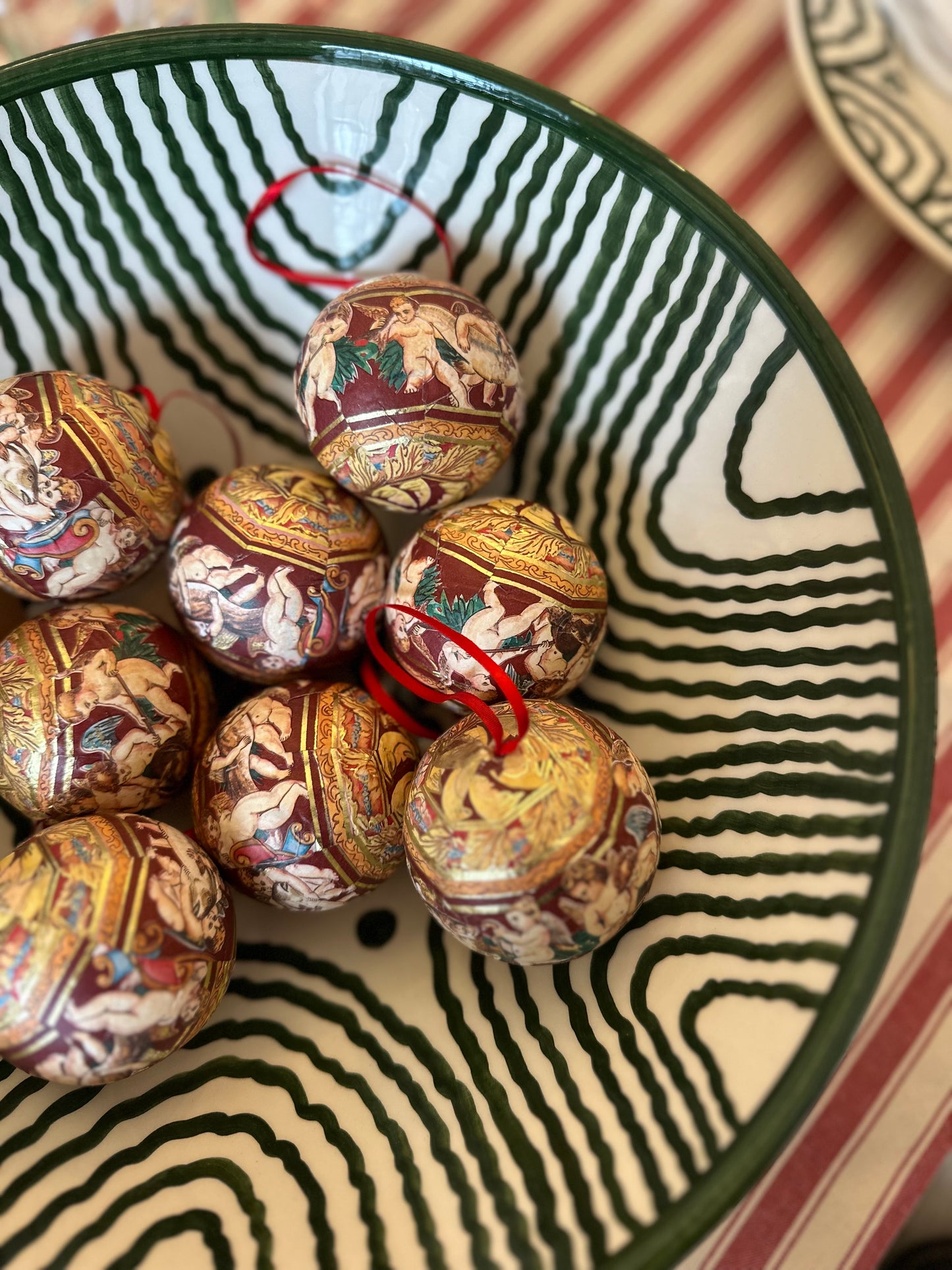 90s papier maché cherub bauble