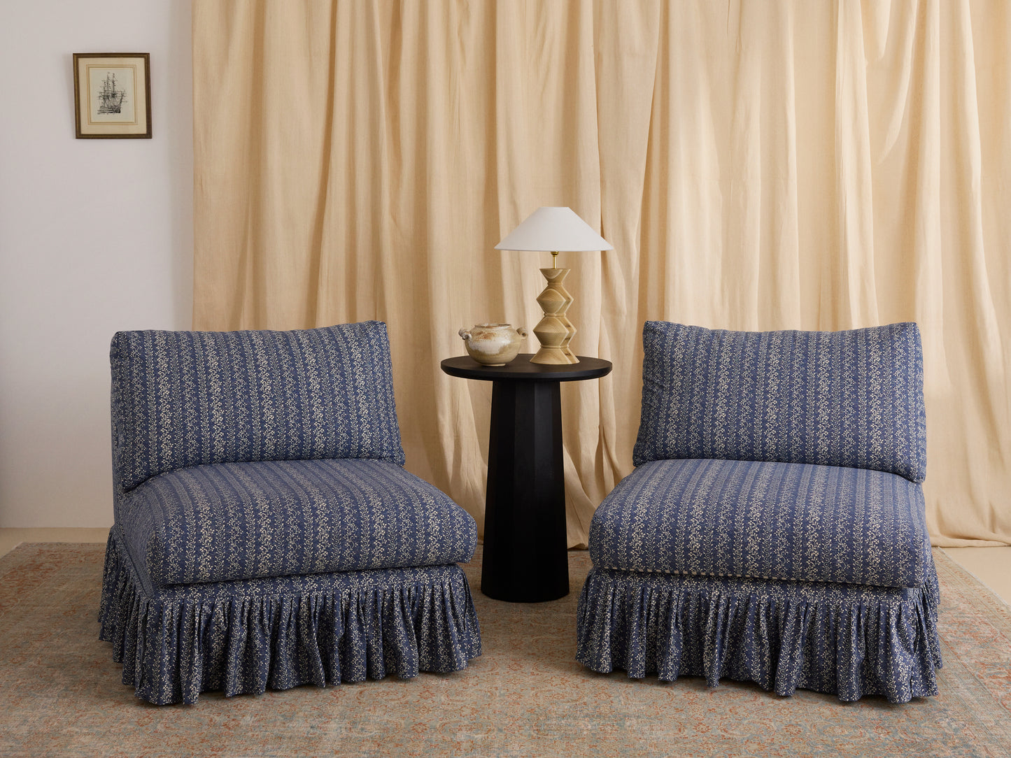 Seren frill slipcover sofa