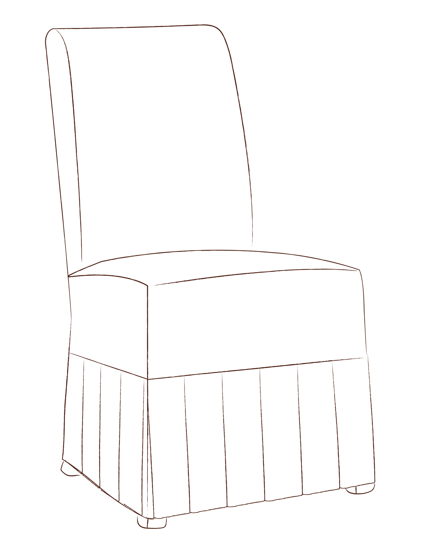 Noon dining chair with box pleat slipcover