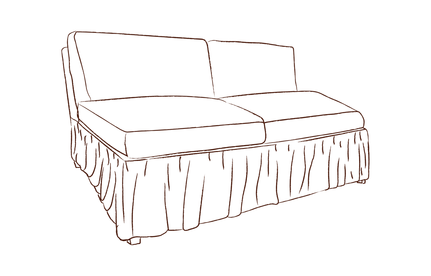 Seren frill slipcover sofa