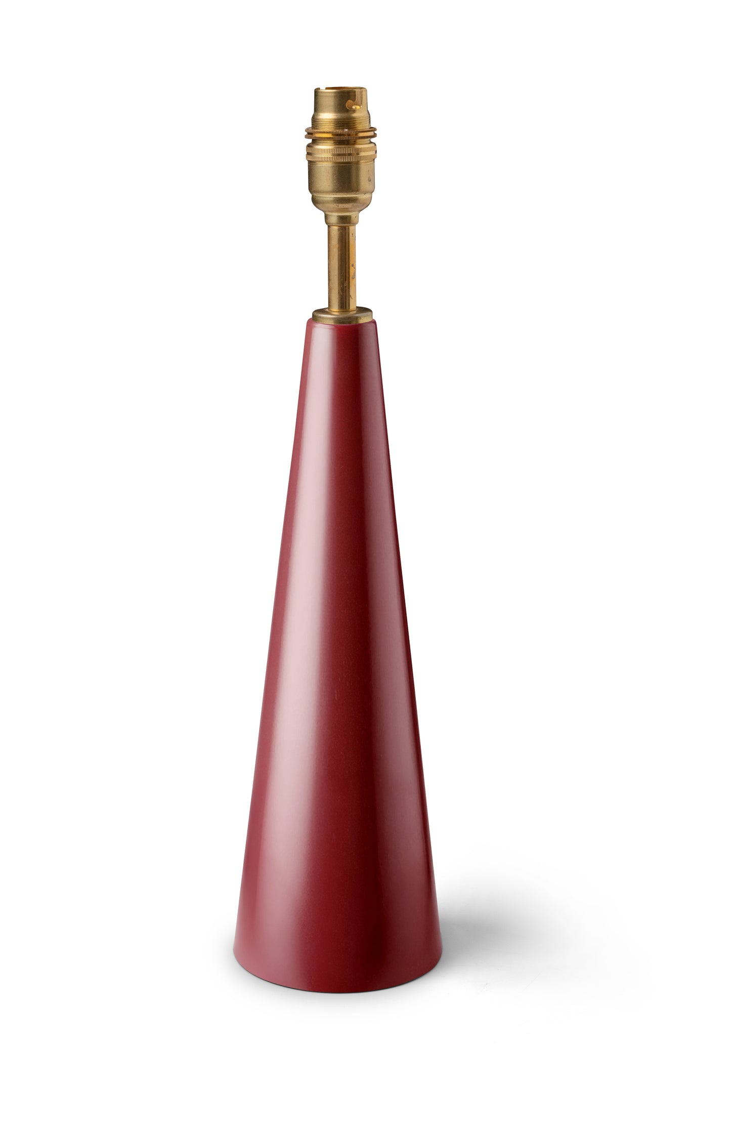 Strobe conical oak lamp base ~ red