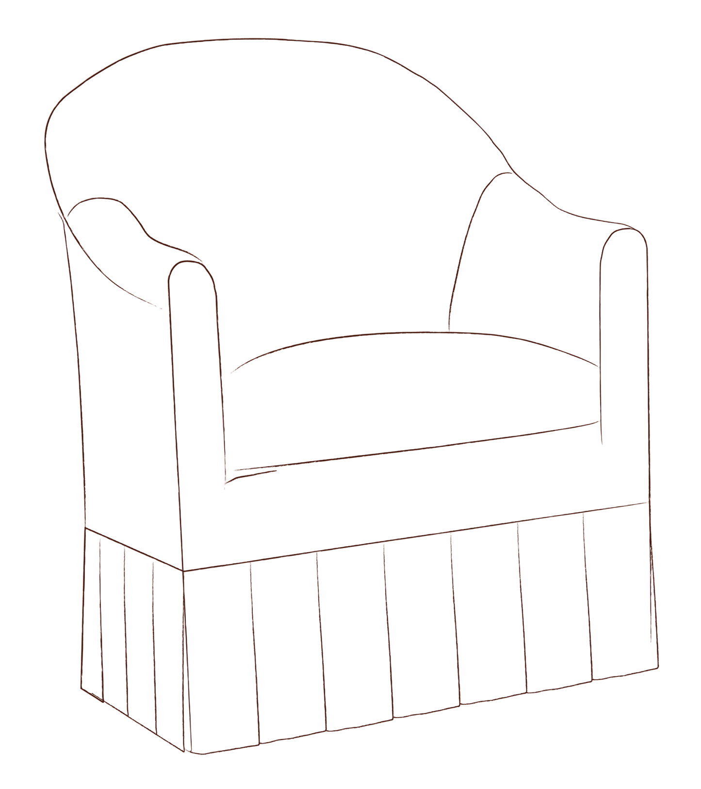 Perle Tub Chair with box pleat slipcover