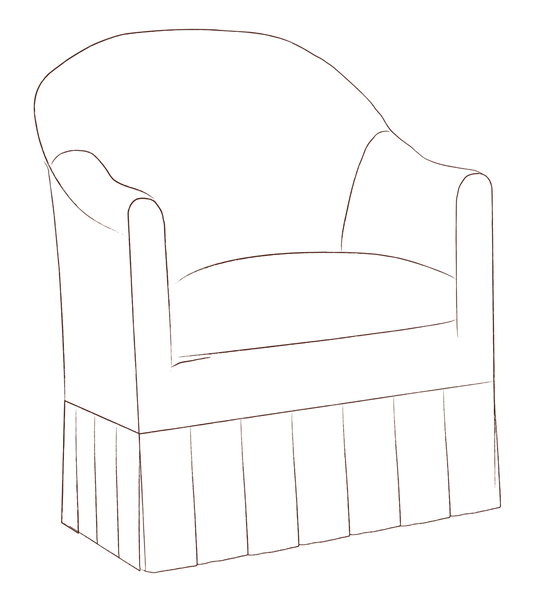 Perle Tub Chair with box pleat slipcover