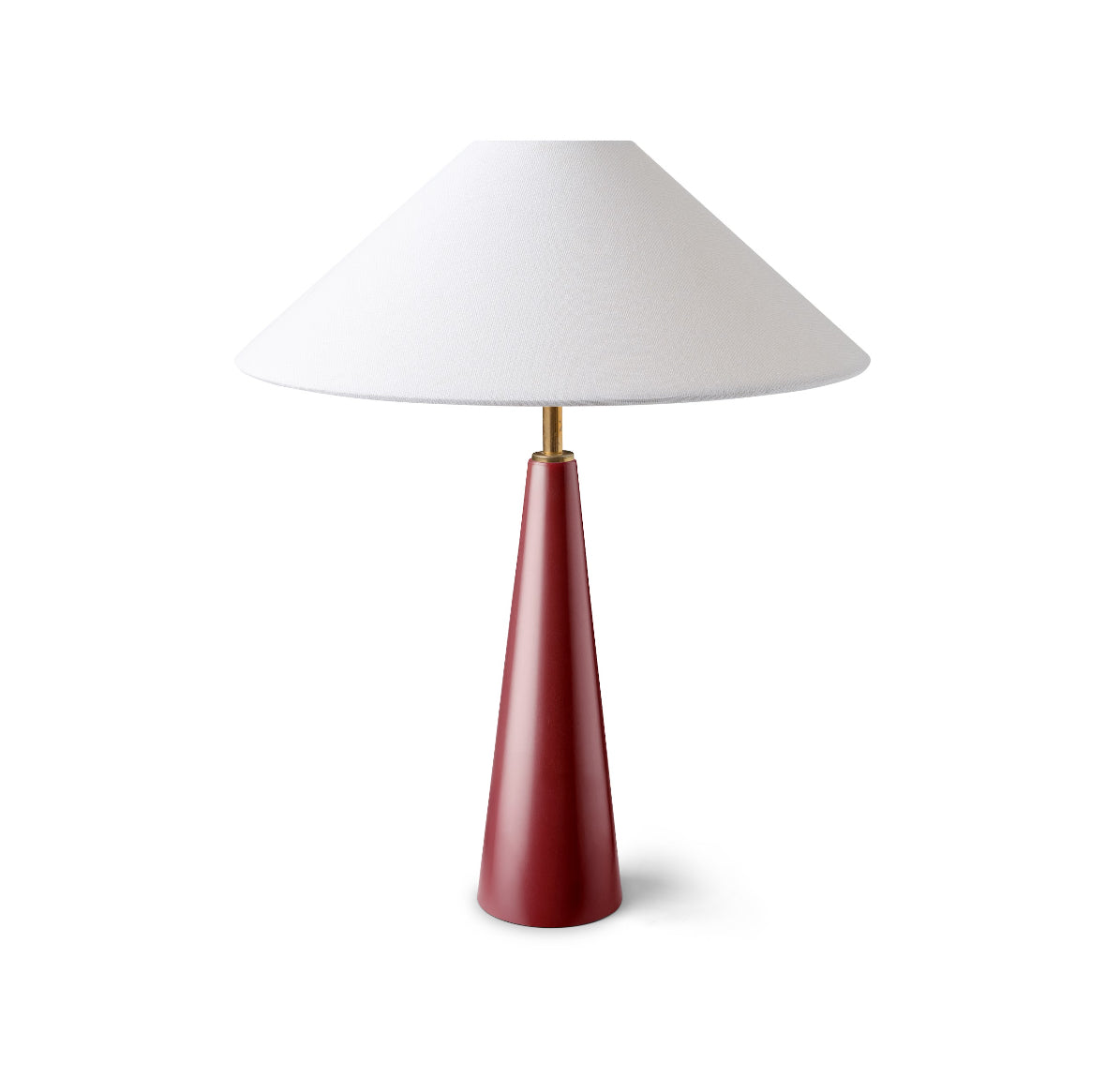 Strobe conical oak lamp base ~ red