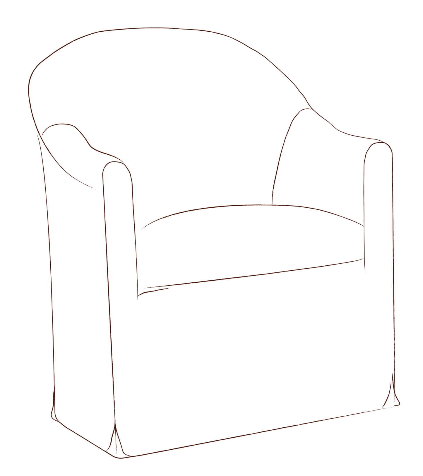 Perle Tub Chair with tailored slipcover