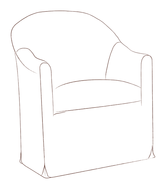 Perle Tub Chair with tailored slipcover