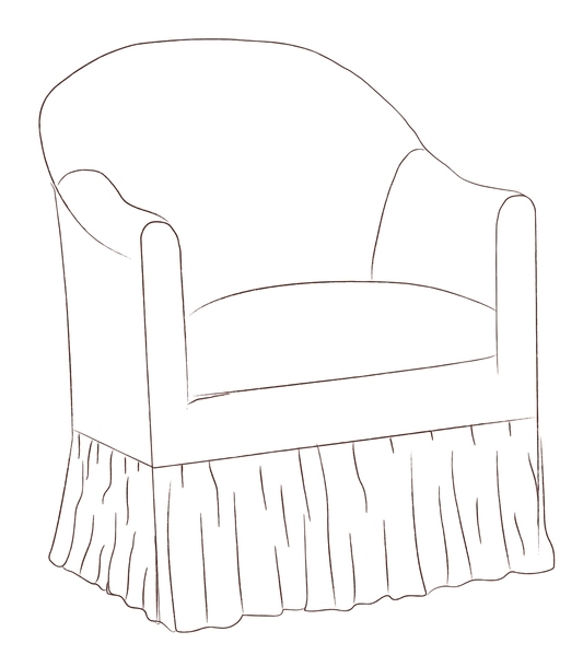 Perle Tub Chair with frill slipcover