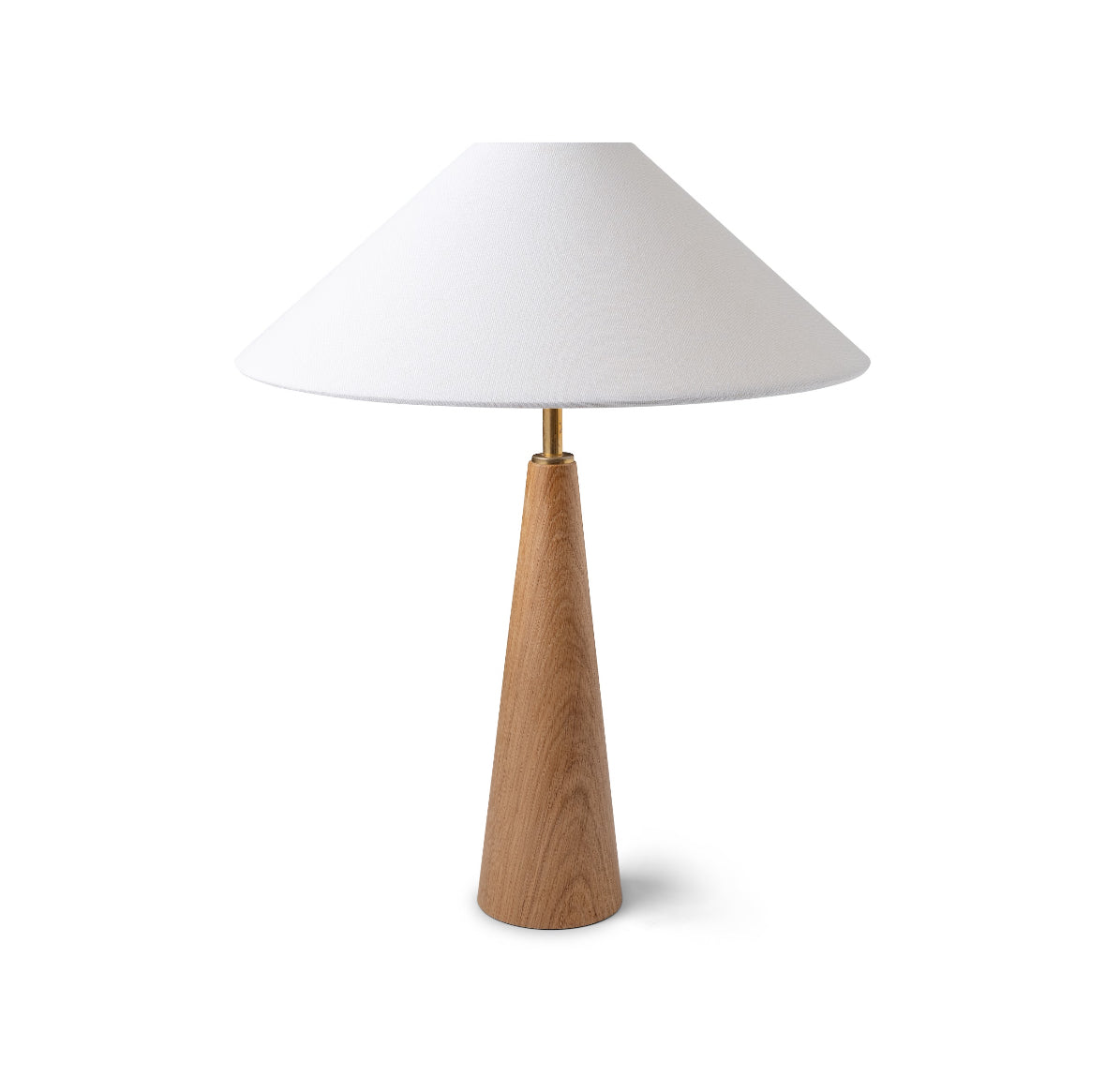 Strobe conical oak lamp base