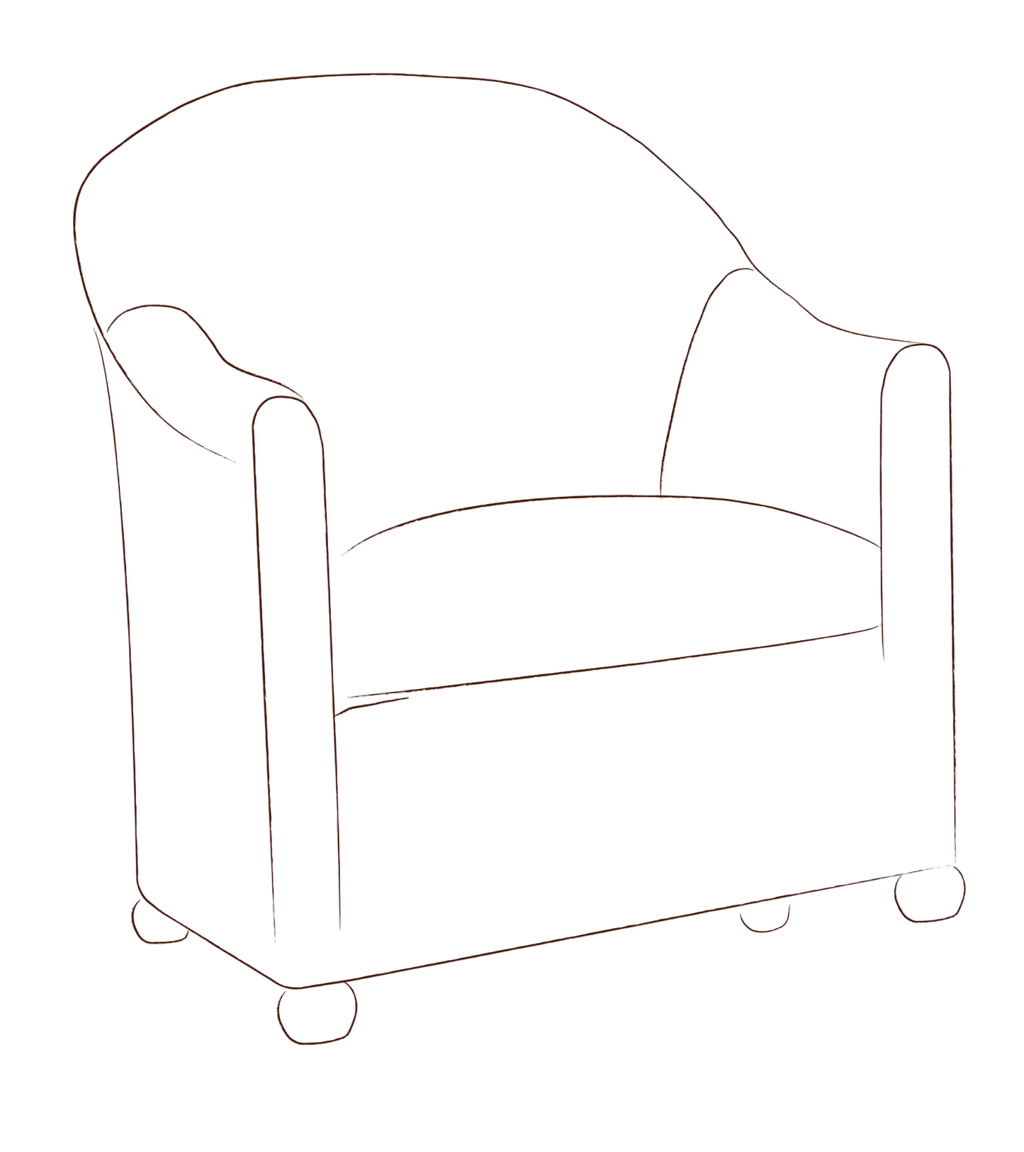Perle Tub Chair with fixed cover