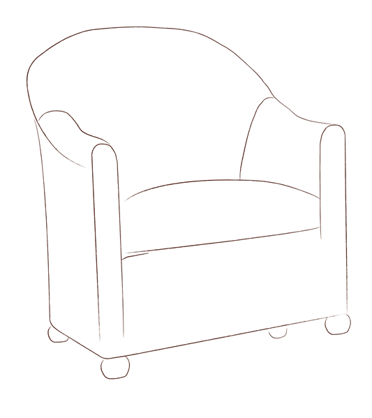 Perle Tub Chair with fixed cover