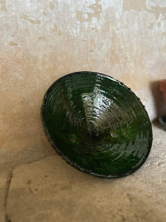 Moroccan Tamegroute green glazed bowl