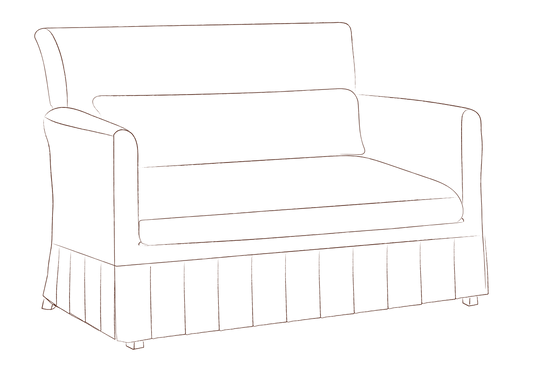 Dulcet Settle with box pleat slipcover