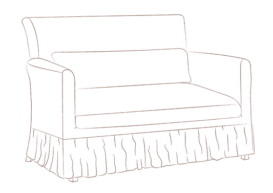 Dulcet Settle with frill slipcover