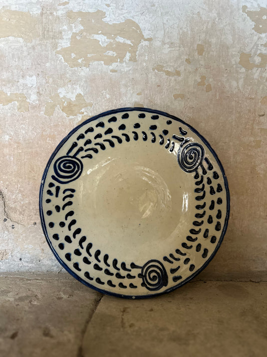 Blue painted plate