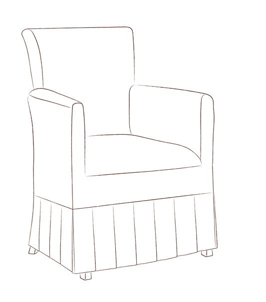 Etter chair with box pleat slipcover