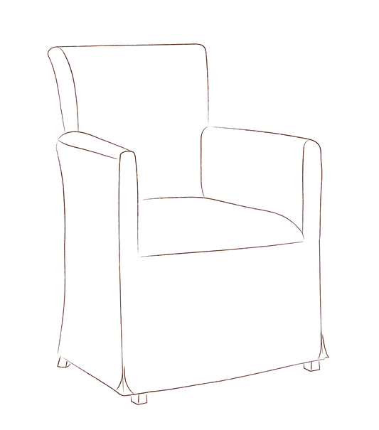 Etter chair with tailored slipcover