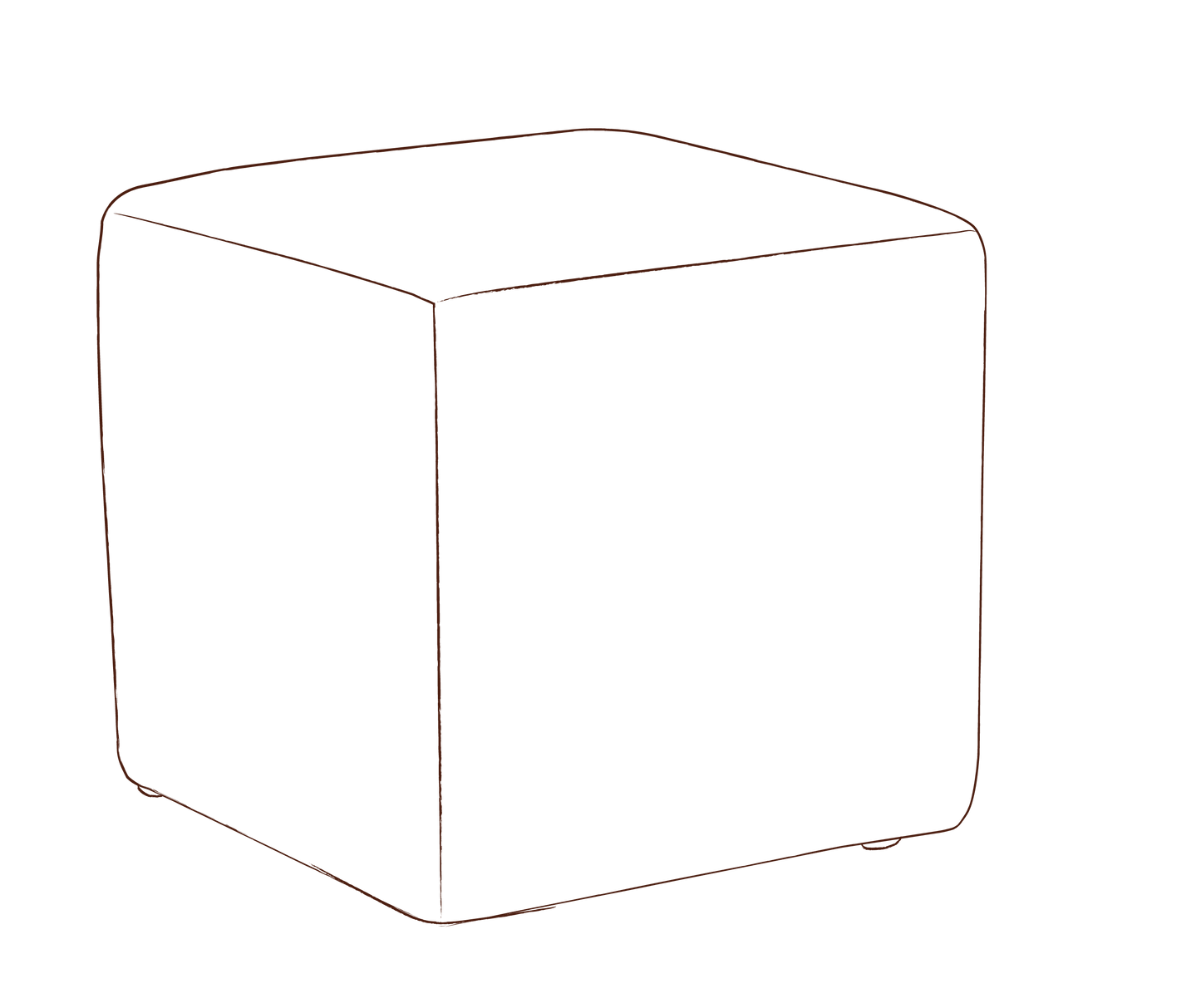 Skapa Ottoman with fixed cover