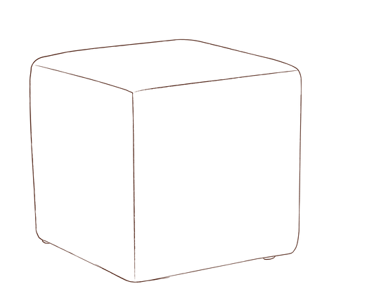 Skapa Ottoman with fixed cover