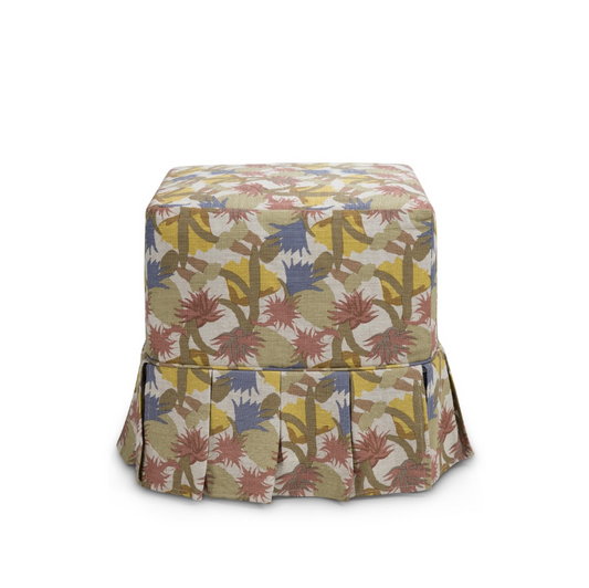 Maro x The Roost Skapa box pleat slipcover ottoman
