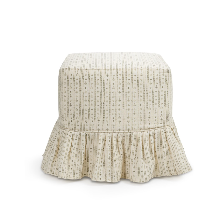 Maro x The Roost Skapa frill slipcover ottoman