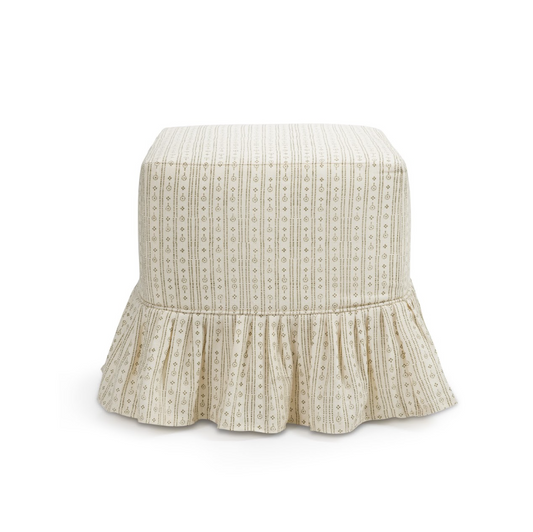 Maro x The Roost Skapa frill slipcover ottoman