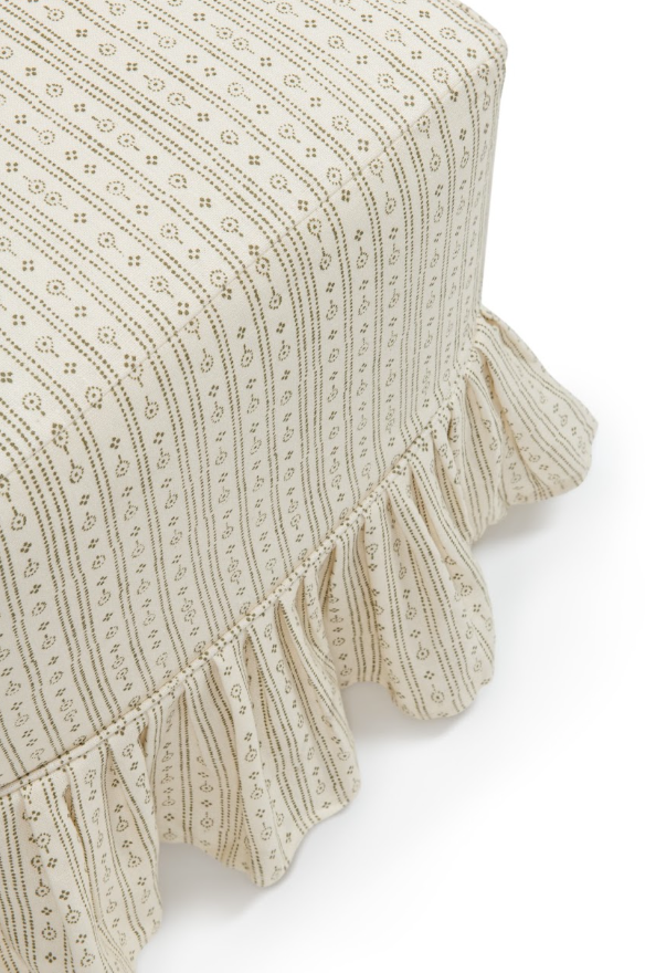 Maro x The Roost Skapa frill slipcover ottoman