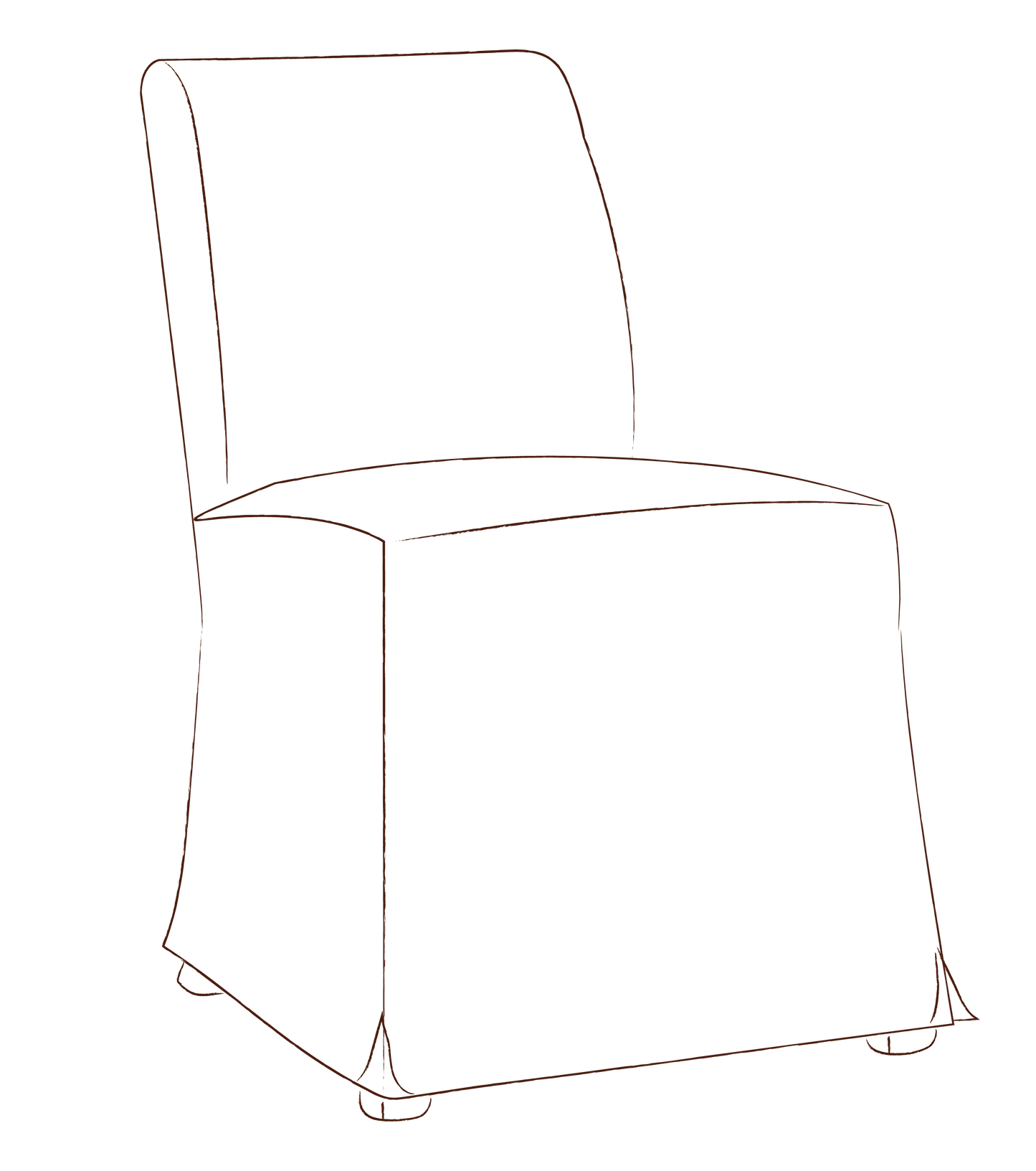 Half Noon dining chair with tailored slipcover