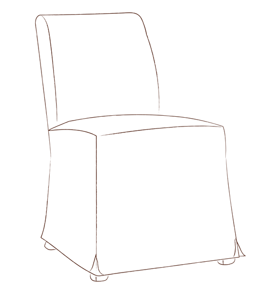 Half Noon dining chair with tailored slipcover