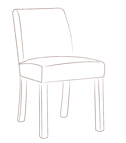 Half Noon dining chair with fixed cover