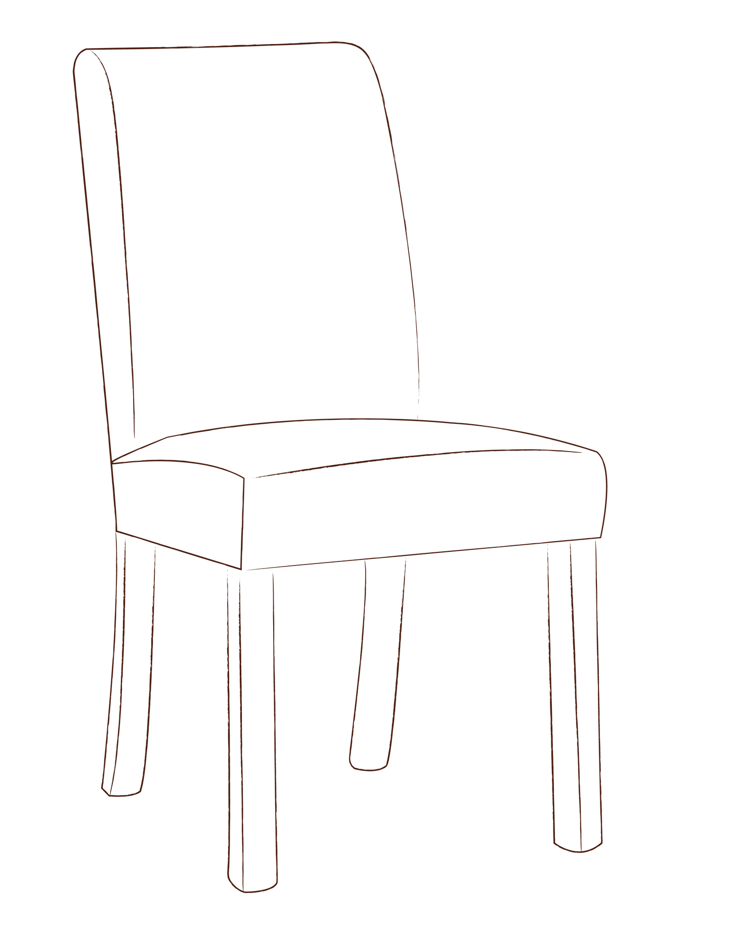 Noon dining chair with fixed cover
