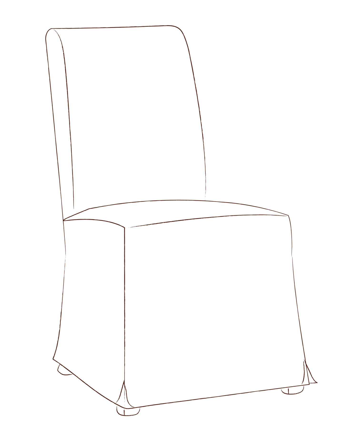 Noon dining chair with tailored slipcover