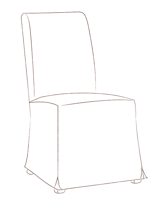 Noon dining chair with tailored slipcover