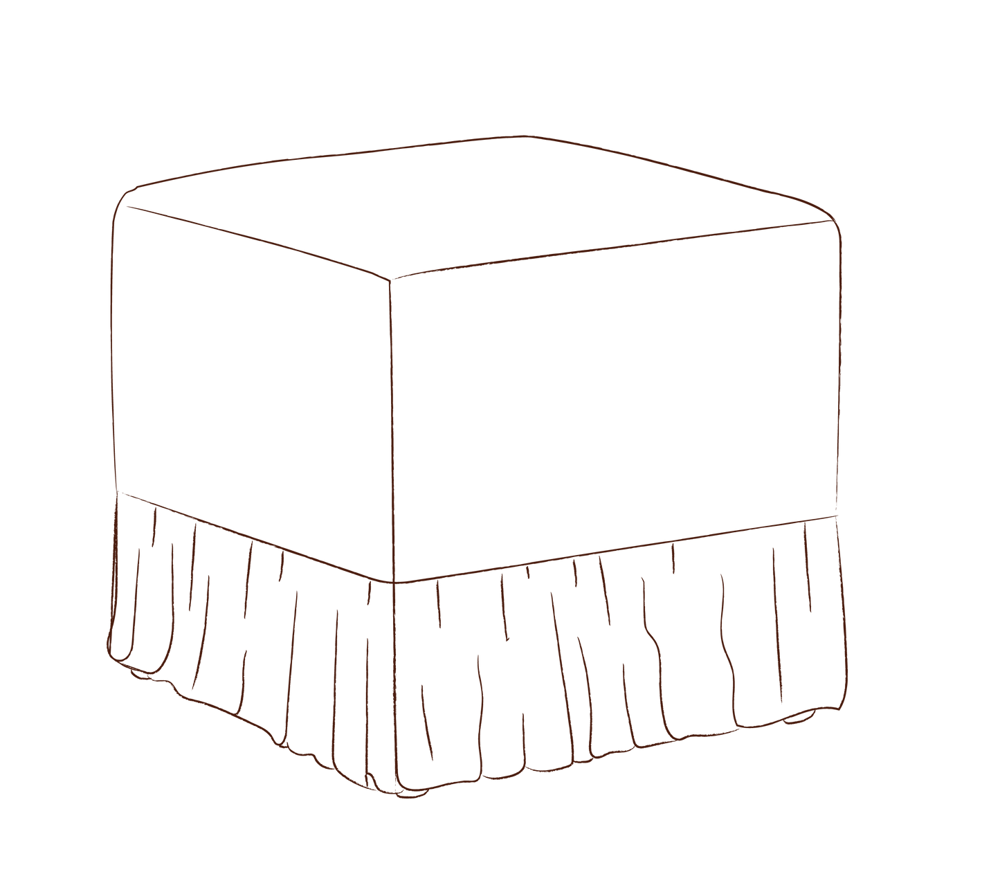 Skapa Ottoman with frill slipcover