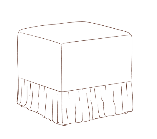 Skapa Ottoman with frill slipcover