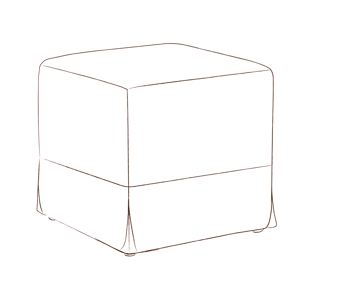 Skapa Ottoman with tailored slipcover