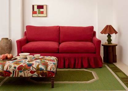 Sonder 200cm frill slipcover sofa with wish ottoman & Ziggy lamp