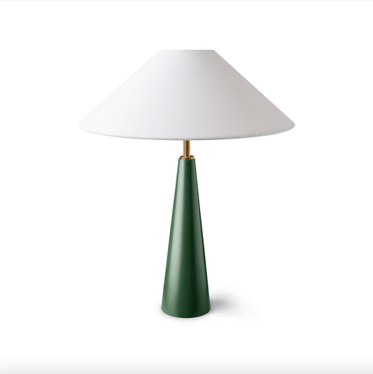table lamp with shade in racing green 