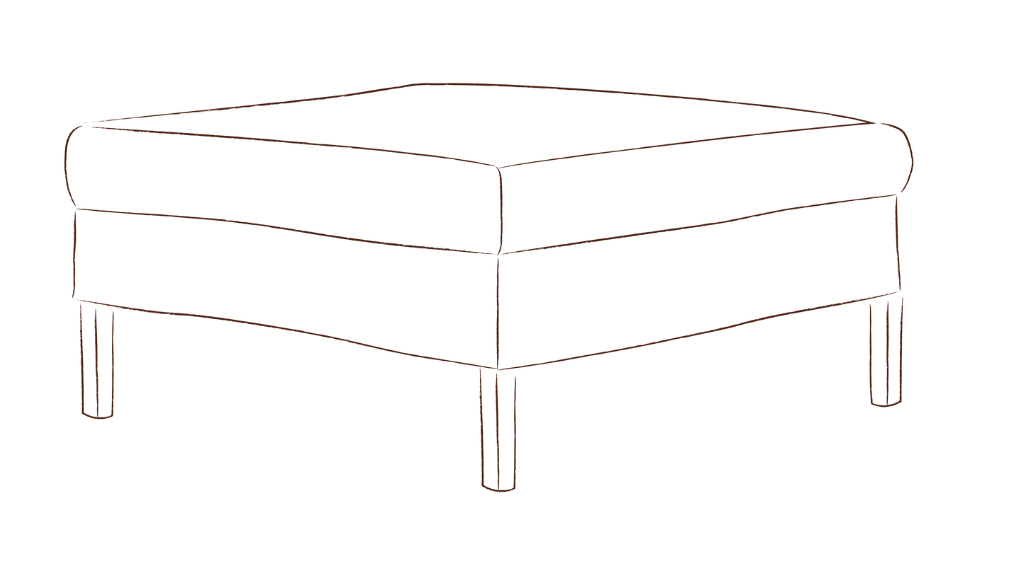 Tuffet ottoman with fixed cover