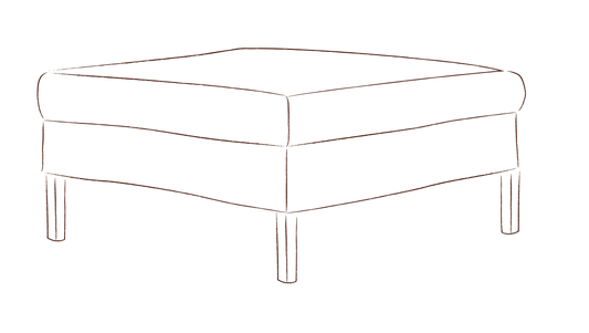 Tuffet ottoman with fixed cover