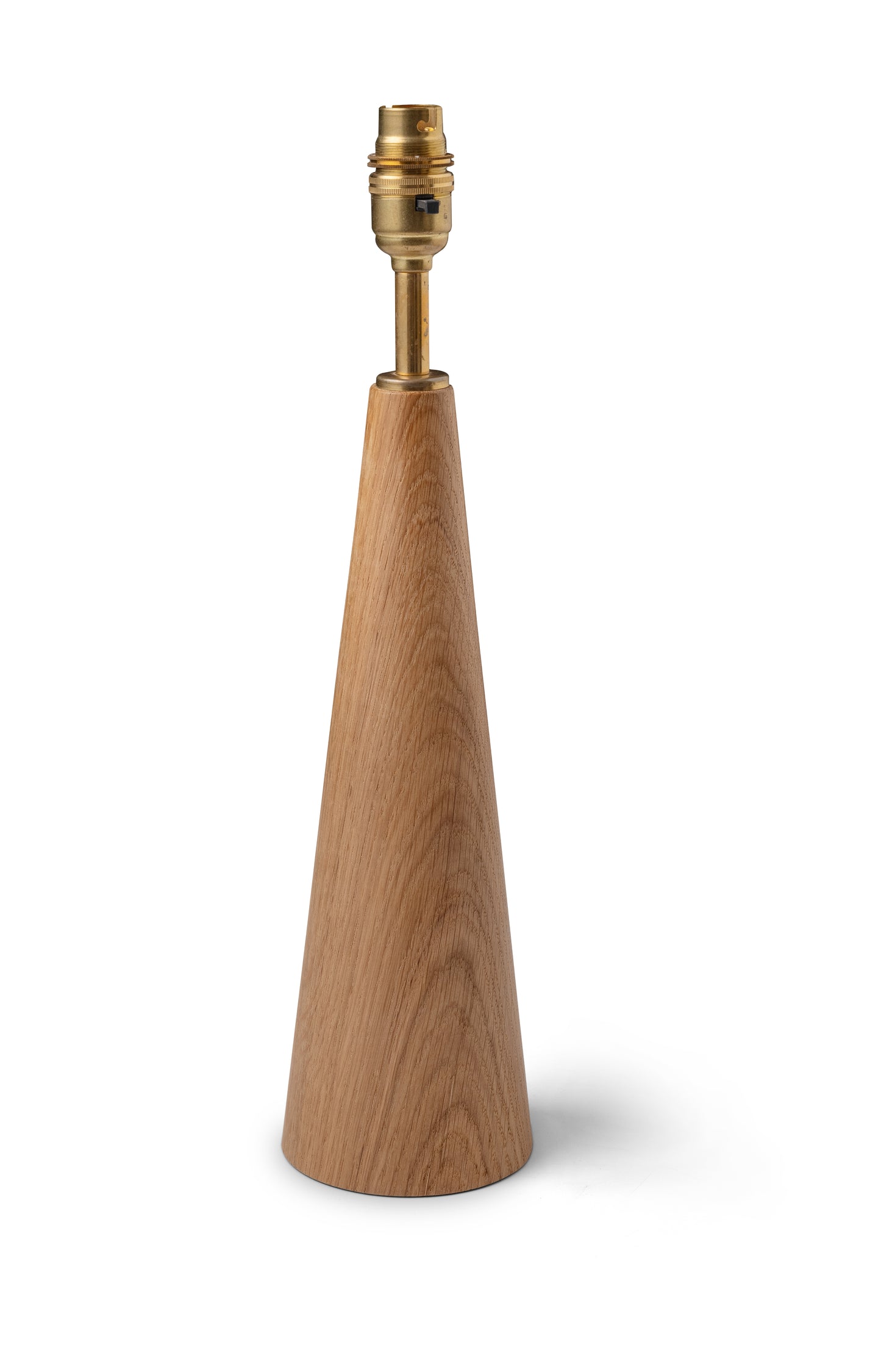Strobe conical oak lamp base